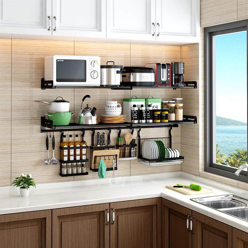 厂家不锈钢带杆微波炉置物架壁挂烤箱电磁炉厨房收纳储物,厨房/烹饪用具,抹布架/厨房清洁收纳架,淘宝优惠券,粉丝福利购,淘宝优惠卷