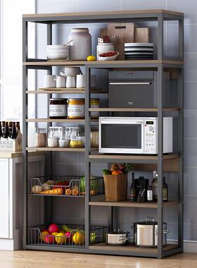 厨房置物架微波炉架落地多层收纳架储物架子省空间厨房置物碗柜架