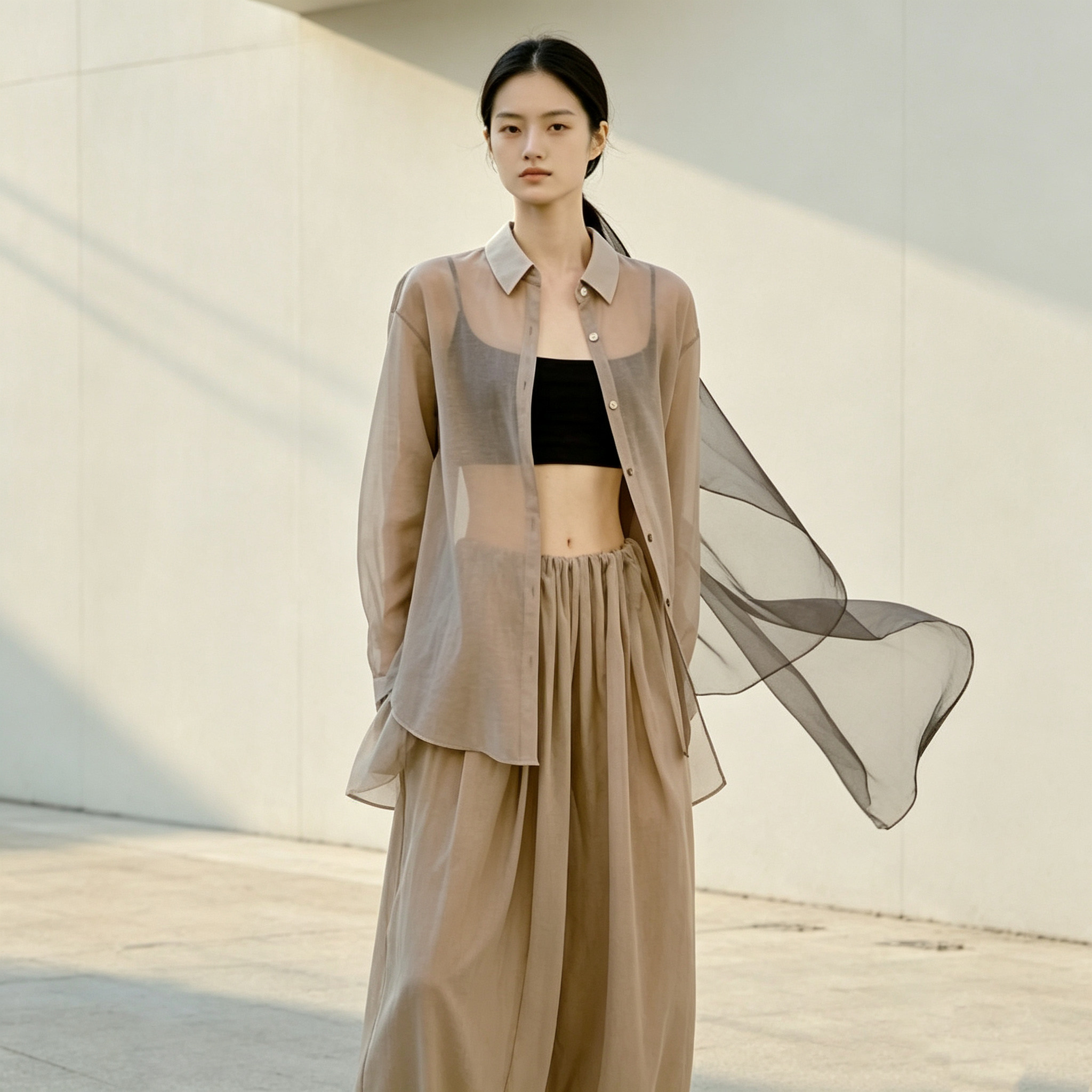 KHEMIA 项小七 设计师品牌26秋冬休闲时尚百搭裤子/衬衣-上衣图片