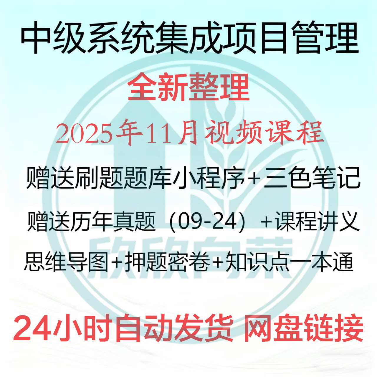 2025年备考软考中项系统集成项目教程管理工程师全套资料真题视频