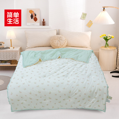 简单生活水洗棉印花大豆春秋被四季通用大豆被单人卡通被子被芯