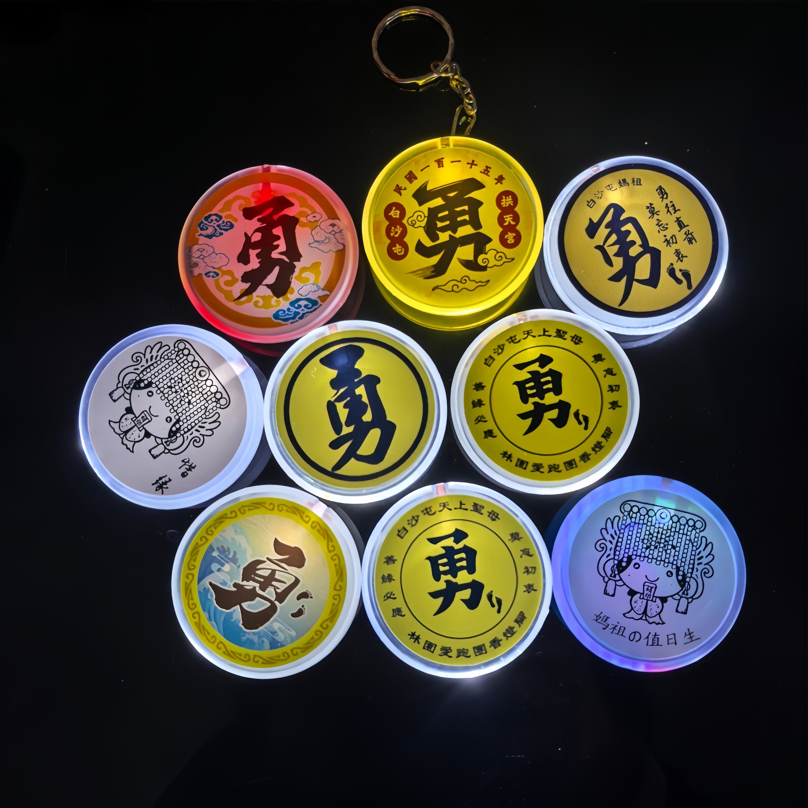 led发光胸章 亚克力发光胸针胸牌 体育赛事企业年会纪念发光徽章