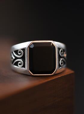 925镀银2025新款黑色戒指男潮高