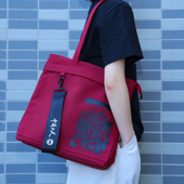 尺寸35 双层高级 外侧双口袋 中国工人创刊号杂志帆布托特包 内里口袋带拉链 一个带拉链一个双磁吸扣 编译文创