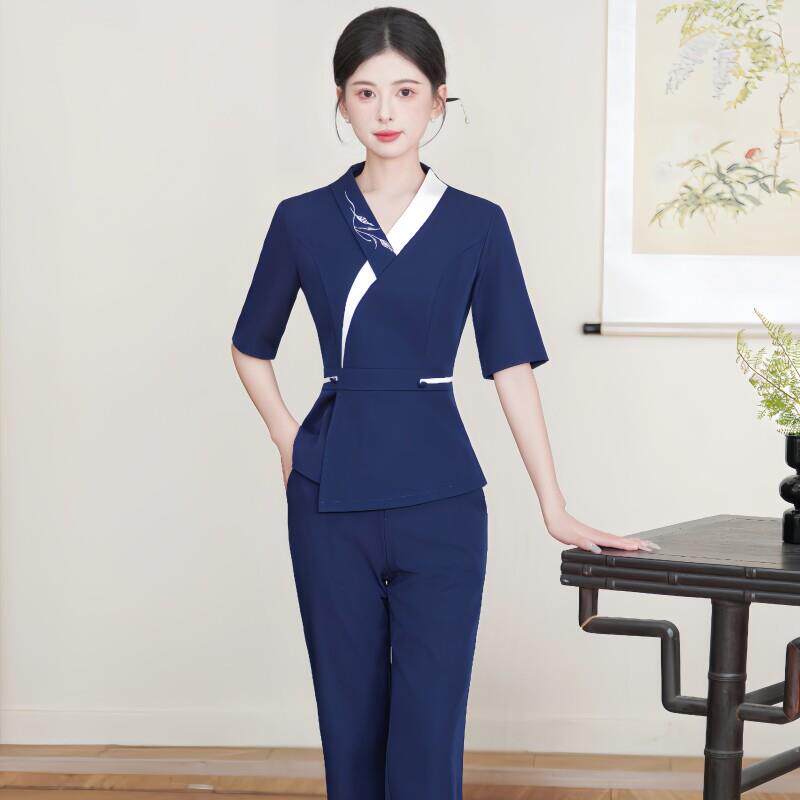 足疗按摩足浴技师工作服女美容院养生馆桑拿洗浴沐足气质套装