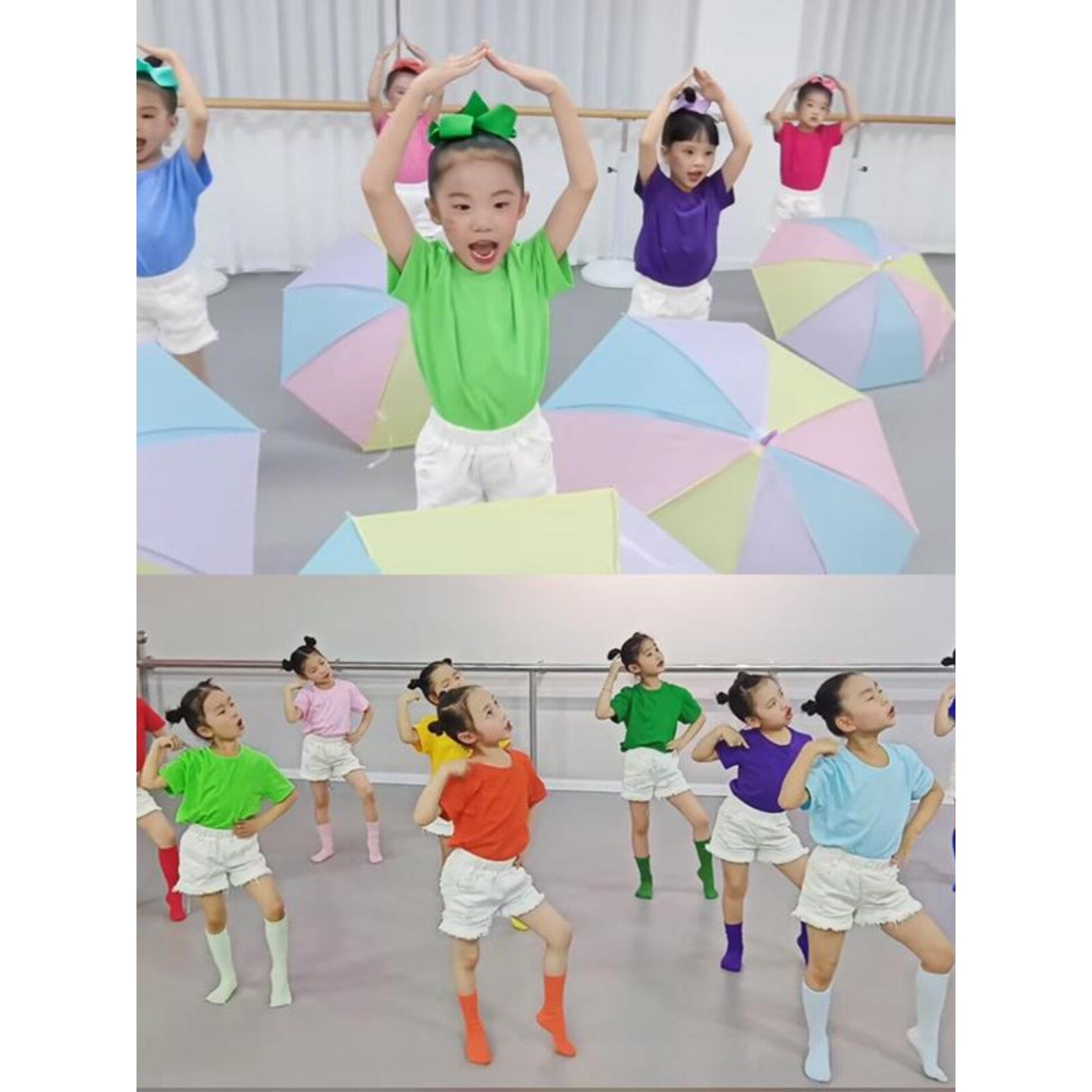 儿童伞舞彩虹宝宝舞蹈服装六一幼儿糖果色甜心宝贝演出服毕业服装