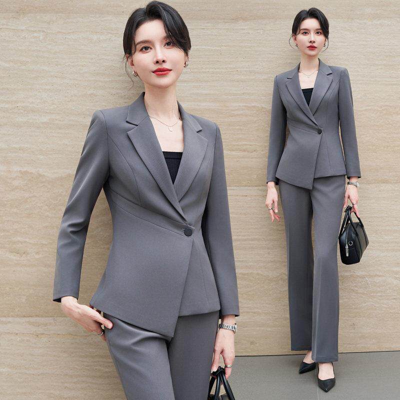 西装套装女时尚气质正装教师职场商务酒店经理案场4店房产工作服