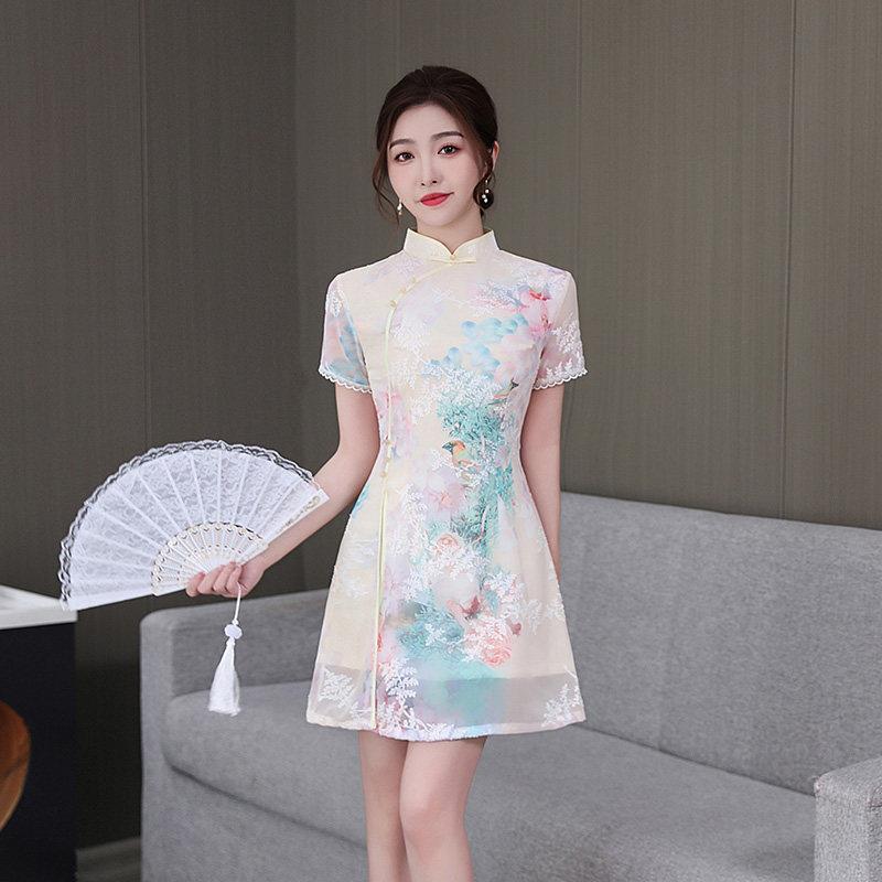 2024新款足浴足疗女技师工作服短袖沐足桑拿按摩采耳工衣旗袍
