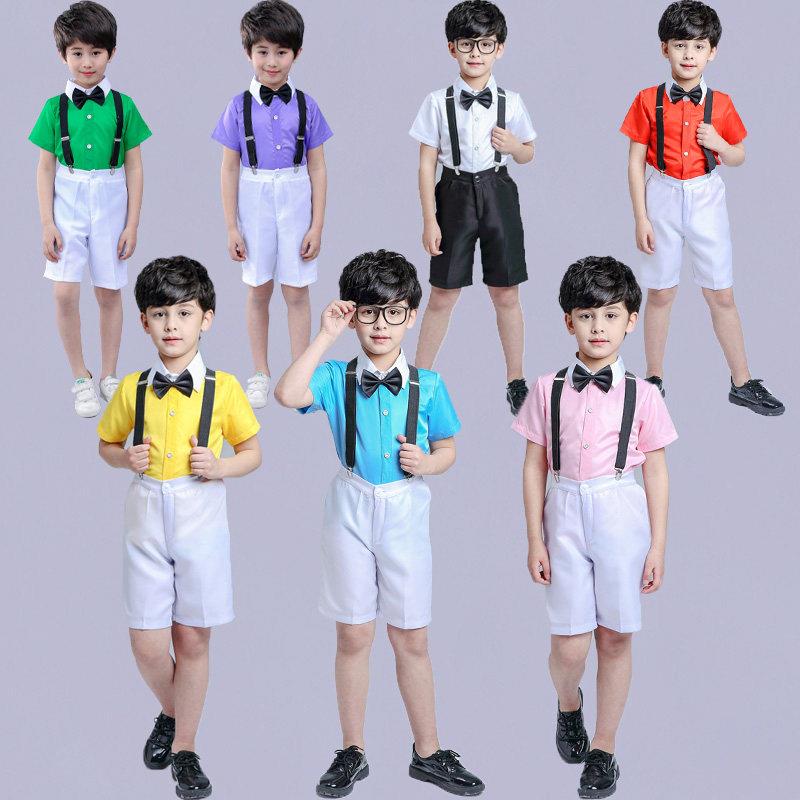 儿童六一诗朗诵合唱服花童主持人礼服男童抱婴袋裤小学生幼儿演出
