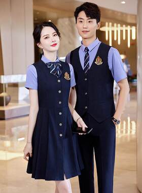 英伦学院风连衣裙夏季韩版时尚制服套装男女同款校服幼师工作服
