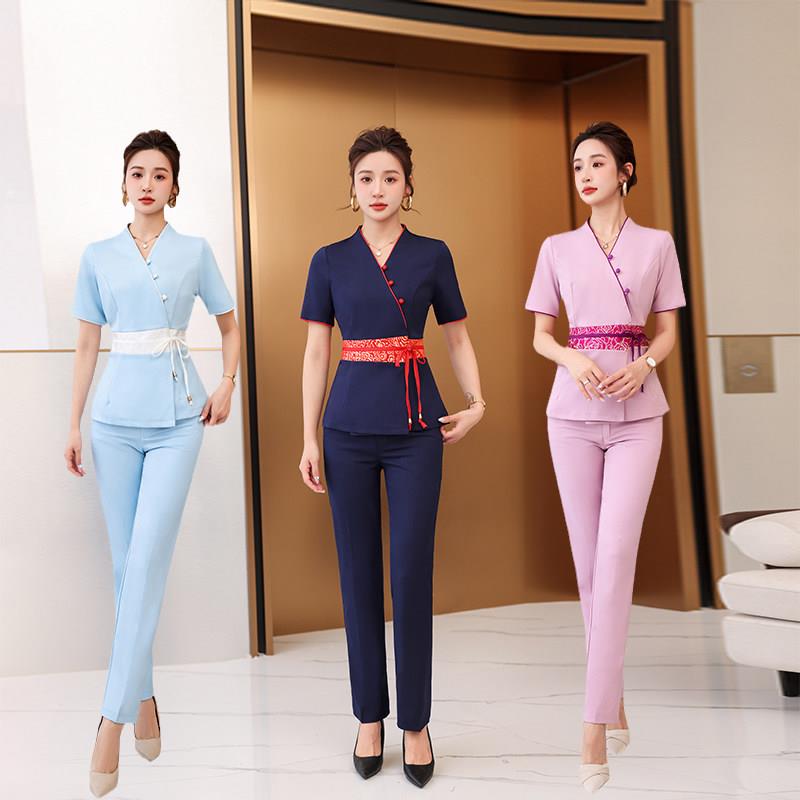 美容院工作服透气新款高端美容师服装套装医疗护士采耳师工服短袖