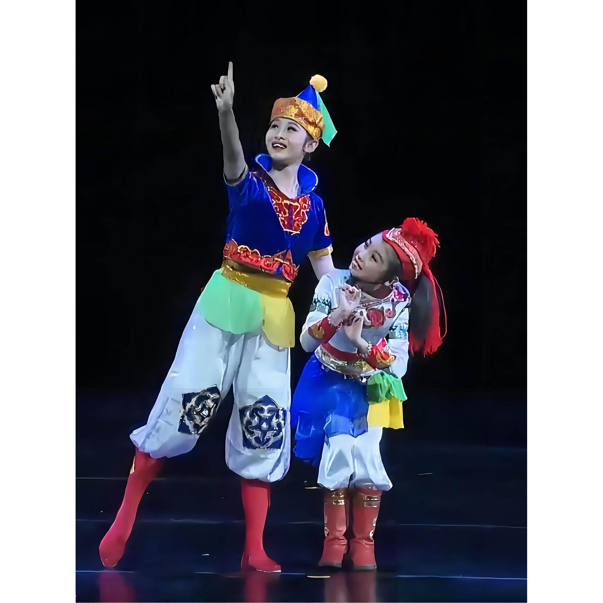 蒙古族儿童民族服装蒙古族舞蹈服装筷子舞训练马舞骑马舞妇女服装