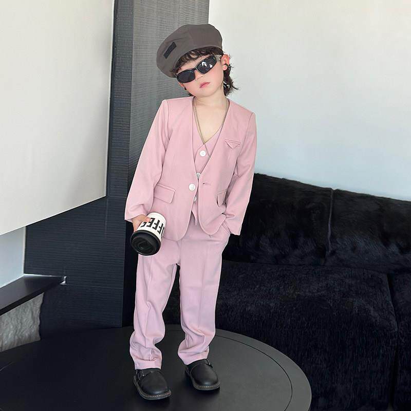 儿童休闲西装春季男童帅气英伦风痞帅小西服男宝花童走秀礼服演出