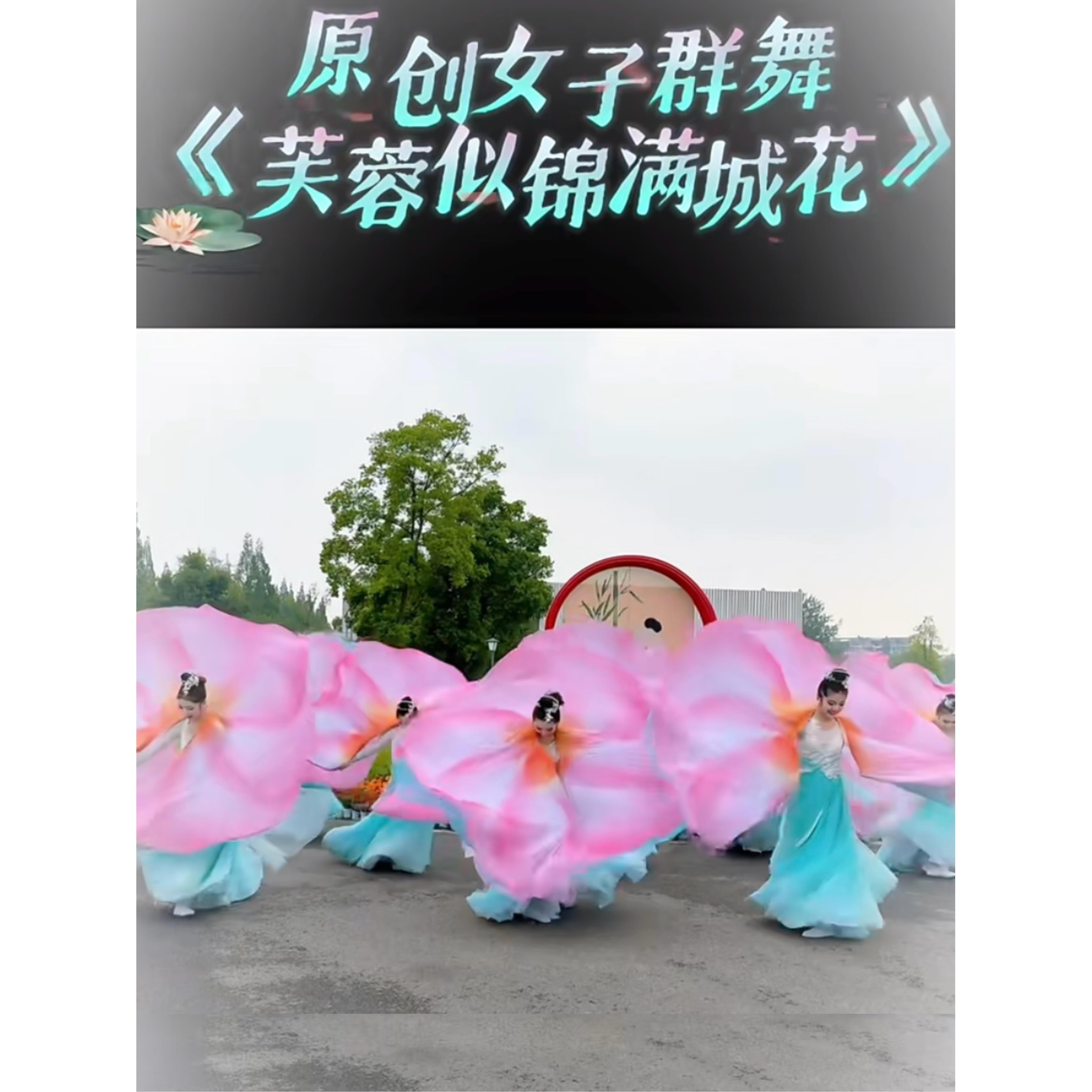 采购产品芙蓉锦，百花盛开，舞蹈服装，女子集体舞，古典舞，伴舞