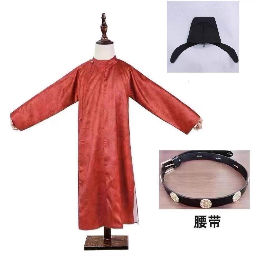 唐装圆领长袍儿童汉服男童古风李白小少爷男孩宝宝周岁古装秋冬季