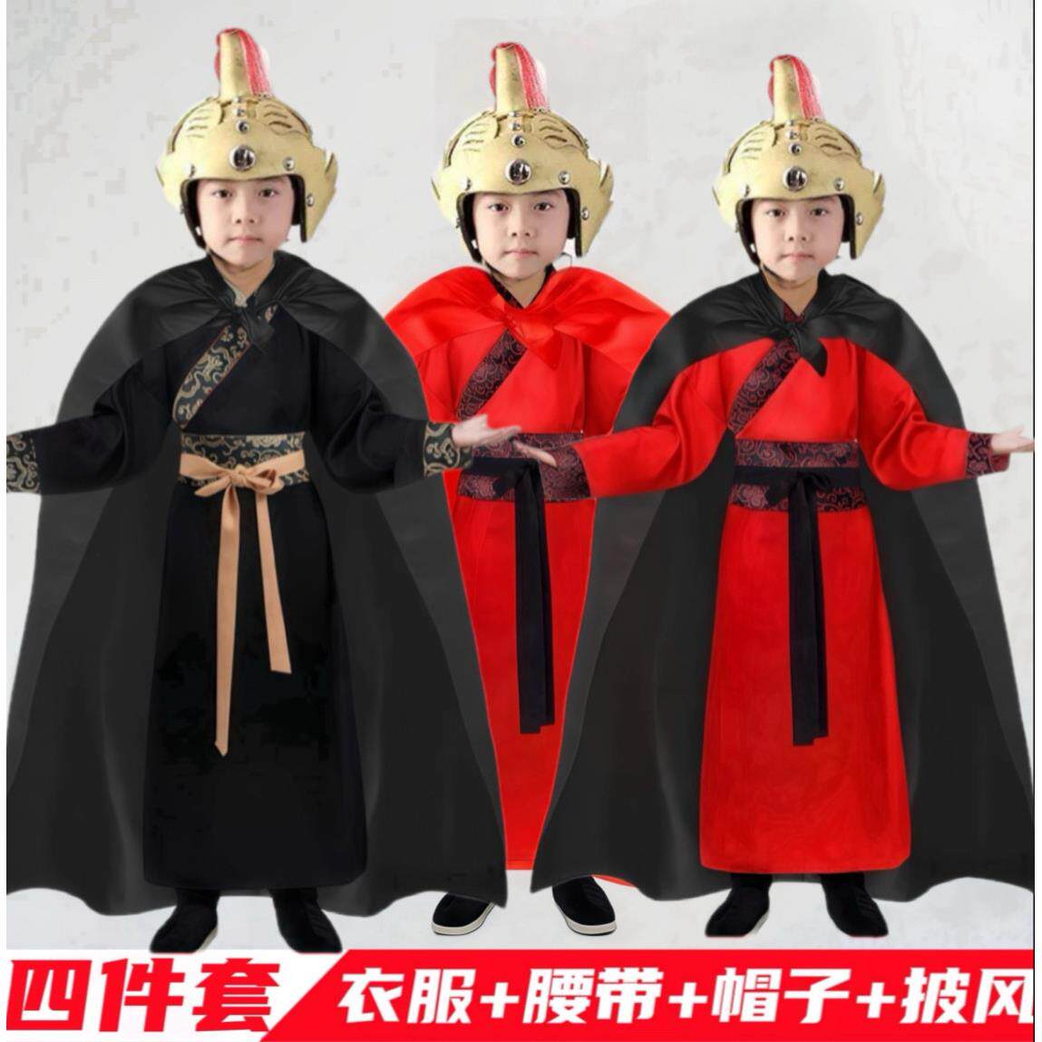 古代岳飞盔甲表演服儿童士兵天兵将军御林军演出服托塔李天王服装图片