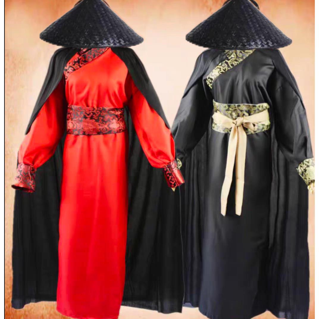影楼影视古装男侠武士客剑客武侠服装中国风披风武侠剧表演服古代