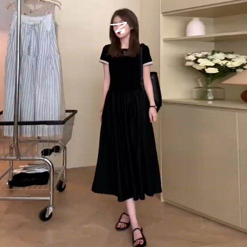 法式赫本风黑色洋装子女夏季2026新款高级感礼服裙气质收腰长裙