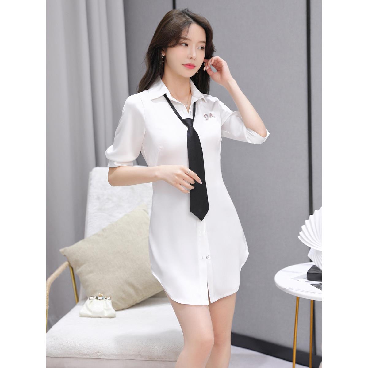 采购产品中长衬衫遮住屁股，足浴，桑拿技师制服，衬衫，夜总会足