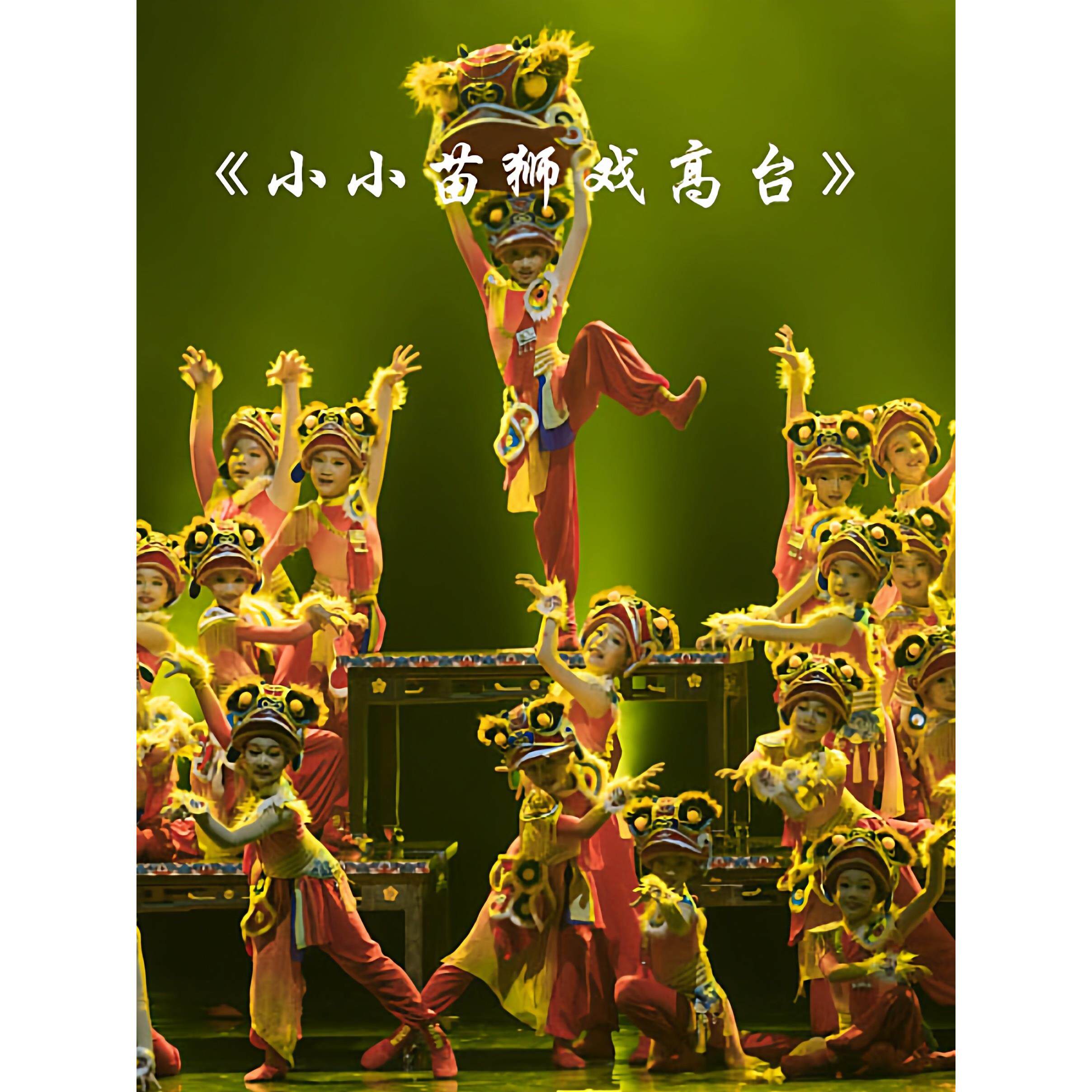 十三届小荷风采小小苗狮戏高台演出服表演服儿童元旦红色喜庆服装