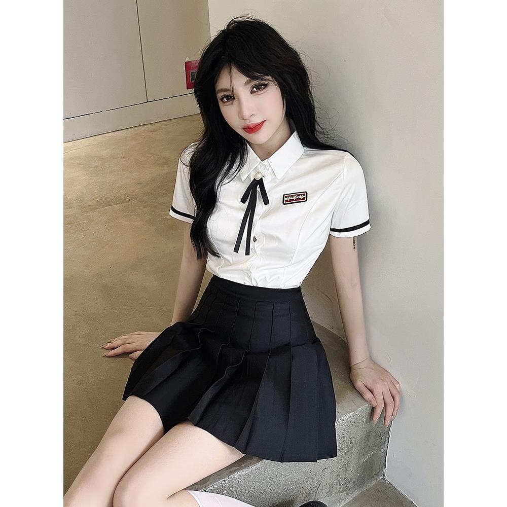 酒店前台接待工作装女夏季职业套装衬衣包裙气质衬衫制服上衣正装图片