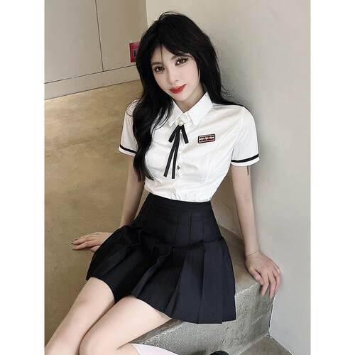 酒店前台接待工作装女夏季职业套装衬衣包裙气质衬衫制服上衣正装