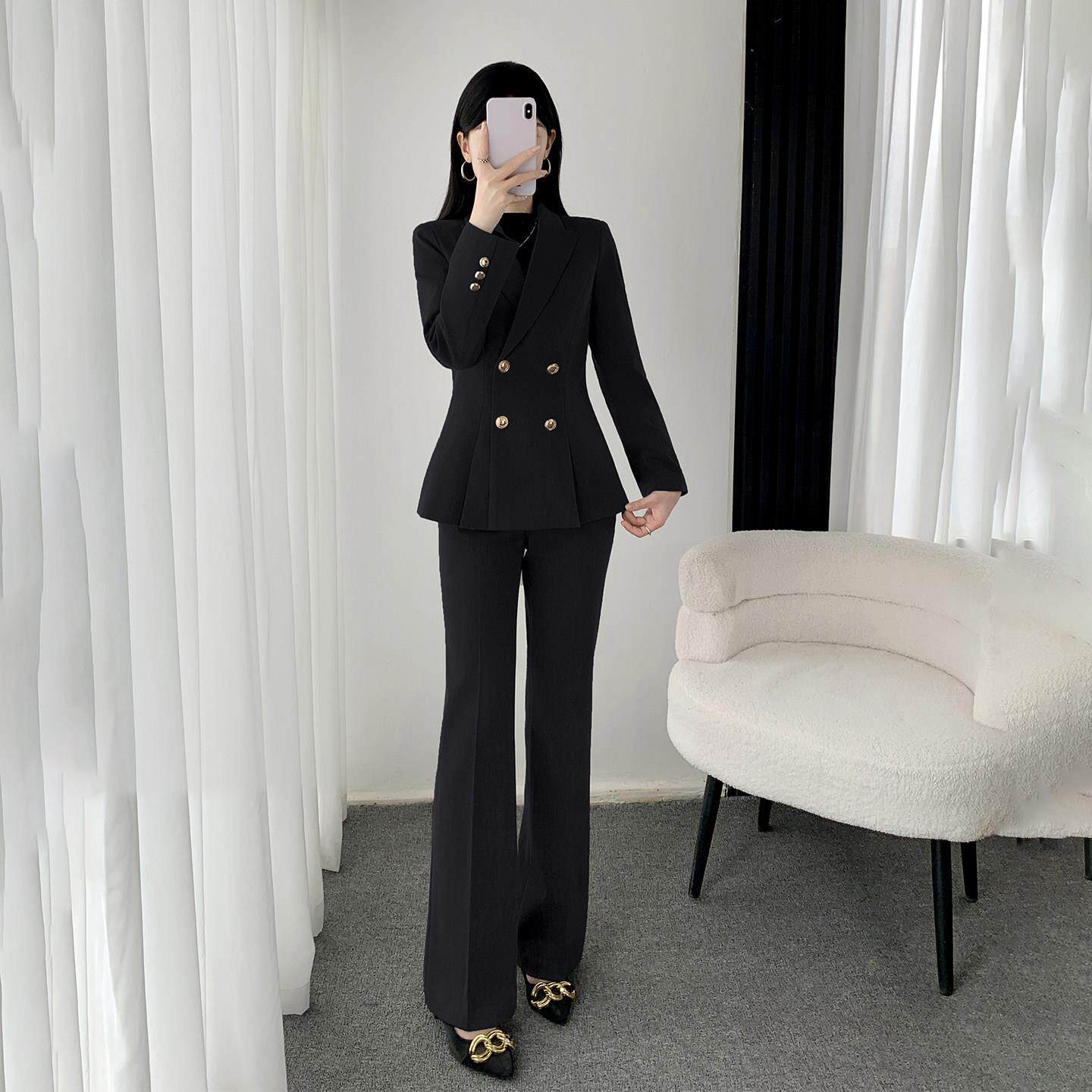 黑色小西装外套女春秋新款高级感职业西服套装面试正装经理工作服