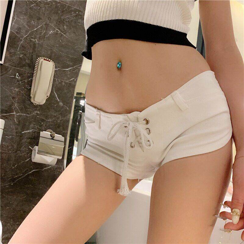 夜店酒吧蹦迪性感超低腰牛仔裤辣妹风夏季新款修身显瘦短裤热裤潮