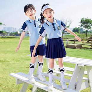 套装 幼儿园园服夏季 运动学会班服六一毕业照服小生英伦风蓝色校服