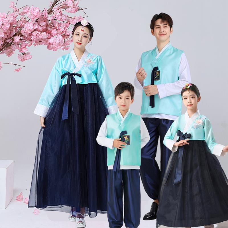新款北韩民族服男女儿童舞蹈表演韩服古装传统大长今宫廷走秀礼服