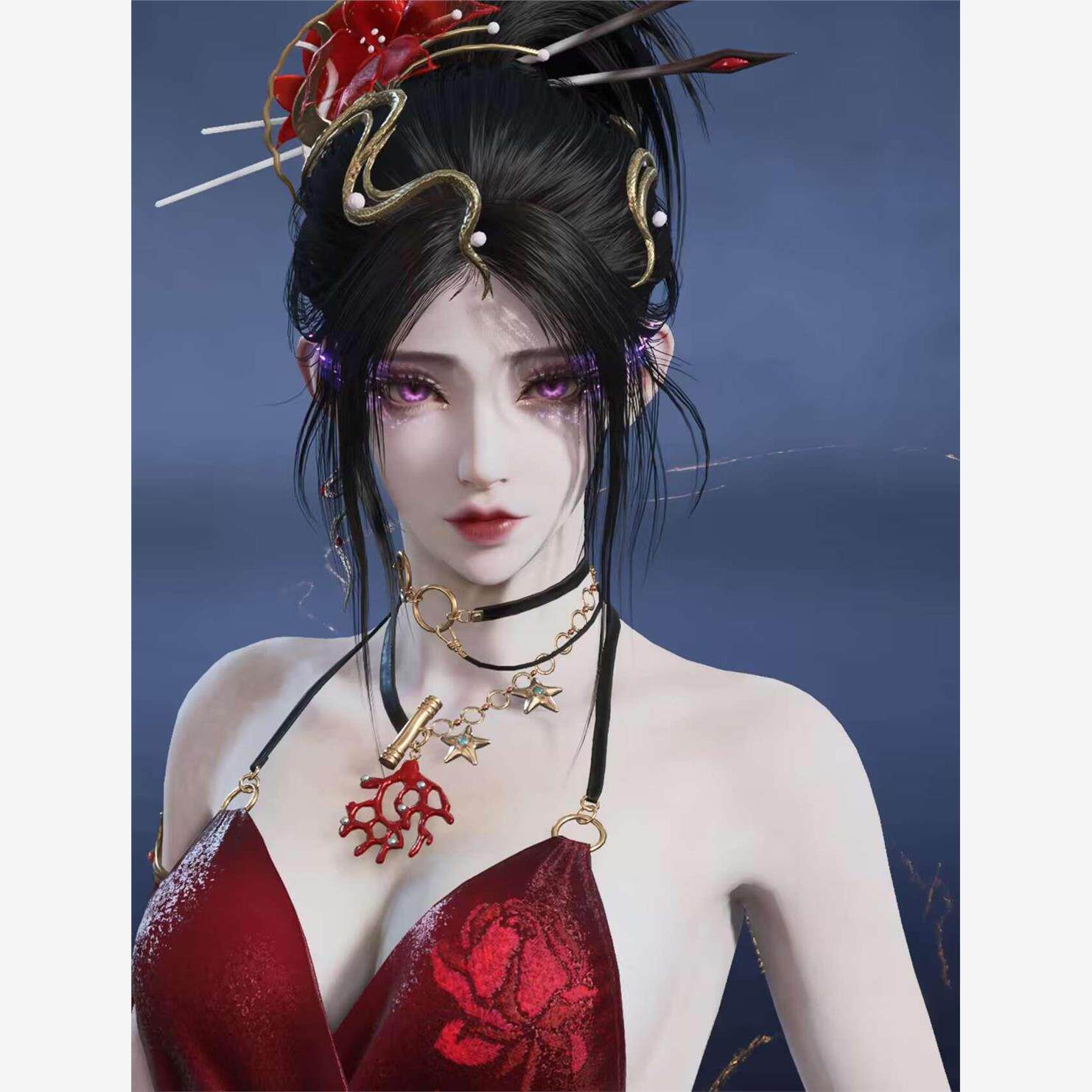 【宁红夜】永劫无间捏脸数据 宁红夜叶九阴鳞脸型 绝杀 端游手游