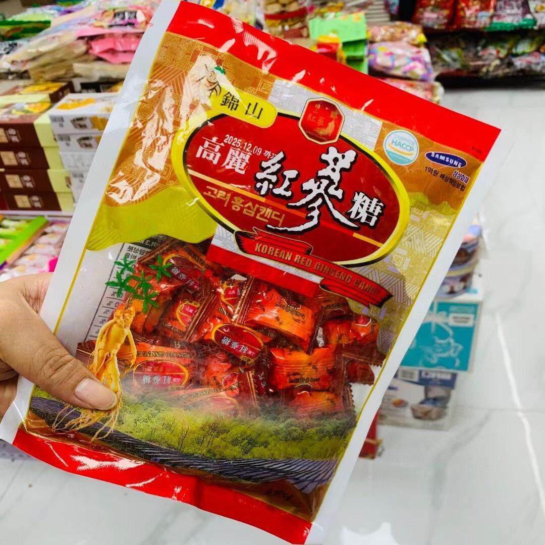 2025新品韩国锦红参糖0PDE0g*袋2人参糖喜糖休闲2 山零食硬糖果健