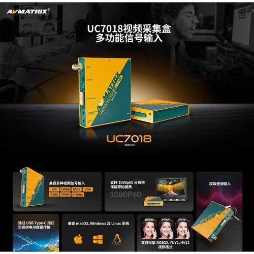 AVMATRIX迈拓斯 UC7018 SDI/HDMI/DVI/VGA/CVBS/S-VIDE多路采集卡