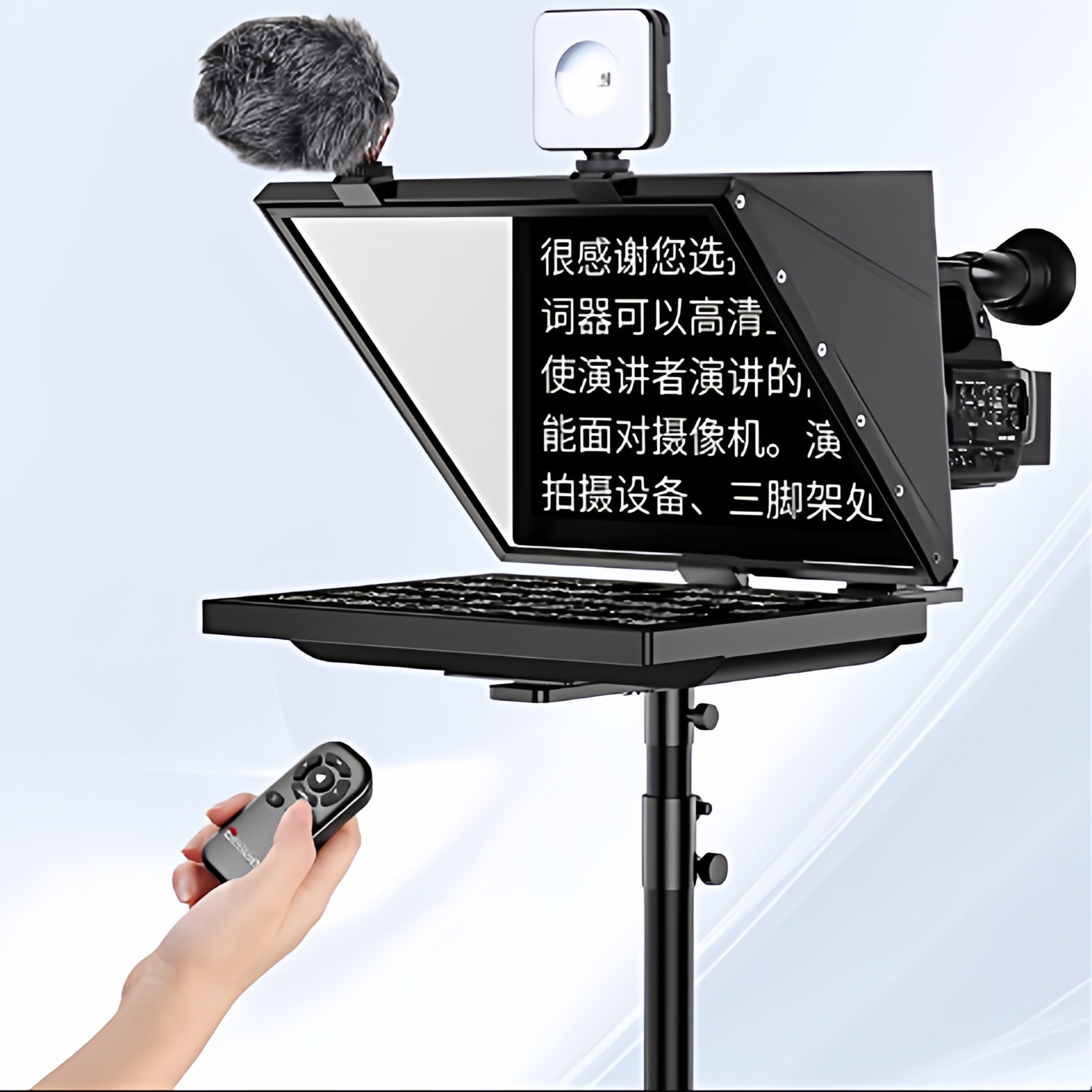百视悦T20提词器大屏幕直播录制视频演讲主播专用题词显示器字幕提词板相机单反通用20寸折叠广播级提词器