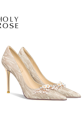 HolyRose【金枝玉叶】婚鞋宴会礼服鞋新娘鞋订婚公主高跟鞋不累脚