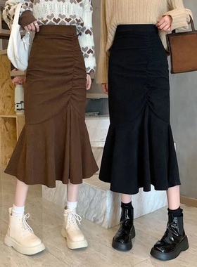 Lucyever Fashion High Waist Midi Skirts for Women Plus Size