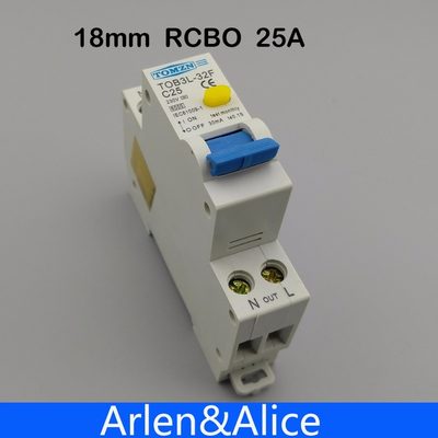 18MM RCBO 25A 1P+N 6KA Residual current differential automat