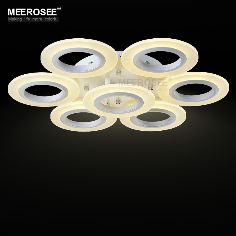 LED Ceiling Light Fixture Flush Mounted Multi  Acrylic White
