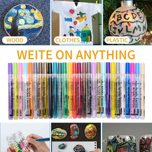 Painting Supplies Acrylic Paint Marker Pen 28 Colors/set Art