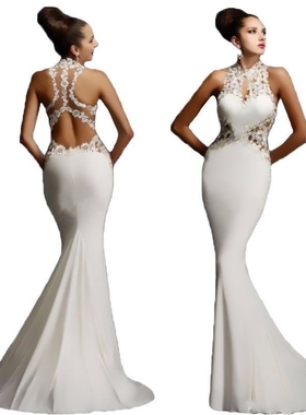 Mermaid Lace Formal Long Dress Wedding Bridesmaid Party Gown