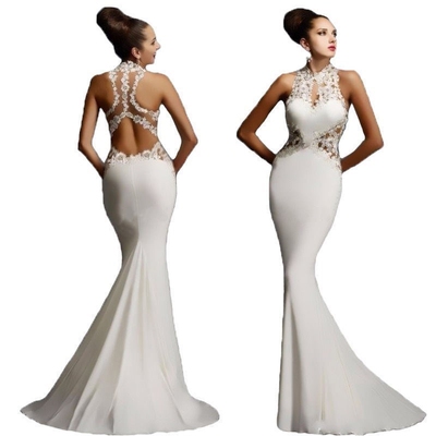 Mermaid Lace Formal Long Dress Wedding Bridesmaid Party Gown