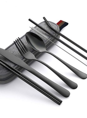 Portable Case Travel Camping Cutlery Set Reusable Silverware