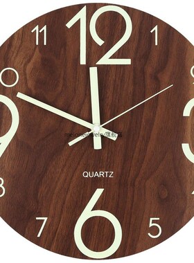 Lunous Wall Clock,12 Inch Wooden Silent Non-icking Kitchen W
