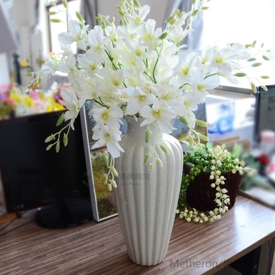 1PC Artificial Orchid Flowers Branch Silk cattleya Flower Bu