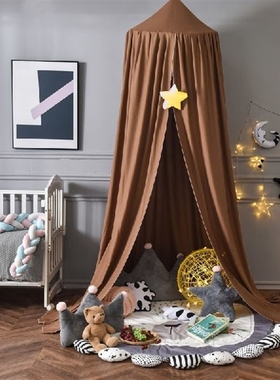 Solid Color Baby Bed Canopy Curtain Crib Mosquito Net Hung