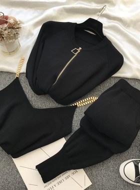 2021 autumn Knitted sweater suit casual new product temperam