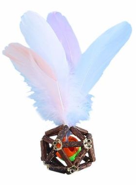 outgeek Cat Toy Gatos Cats Wood Stick Feather Bite Proof