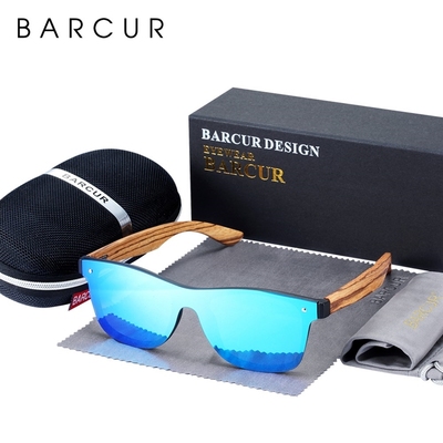 BARCUR Luxury Vintage Sun Shade Men Wooden Sunglasses UV400