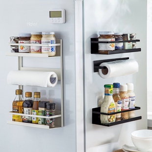 Home-based magnetic sorbent shelf kitchen supplies side-side