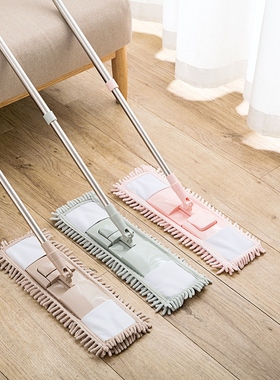 A flat-plate mop that rotates the cloth dry-wet household wi